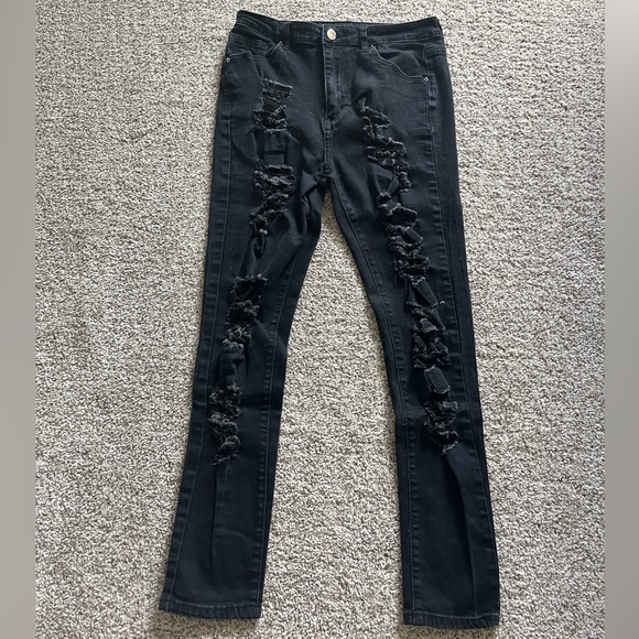 Shein Black Ripped Jeans - Picture 1 of 3